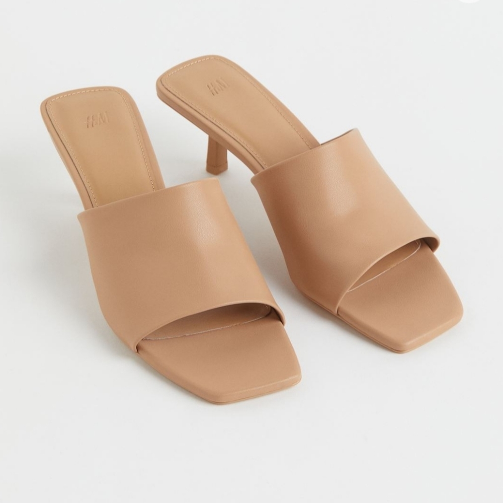 H&M Heeled Leather Mule